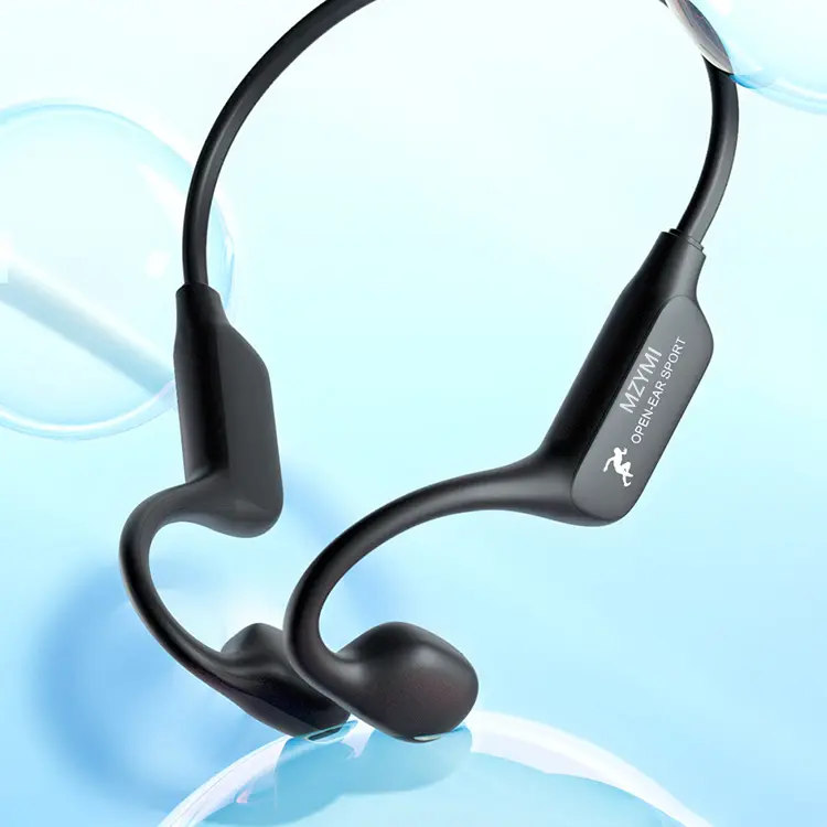 MZYMI 2025 Sound Upgrade Open-Ear Bone Conduction Wireless Headphones - Plastic Headgear Bluetooth Headset with Mic, 15H Playtime, IPX Waterproof, Type-C, 20kHz, 5V, Commute Ready for Run, Gym, Bike