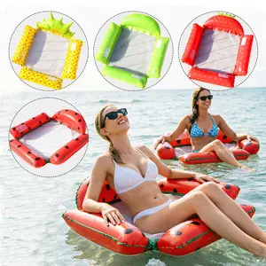 Four Tube Fruit Pool Float Chair, Pool Floats Adult, Hammock Pool Float and Water Hammock, Portable Floating Chair Bed for Travel, Ideal for Adults Party Summer Water Beach Lake Fun and Rest, Inflatable Pool Floaters