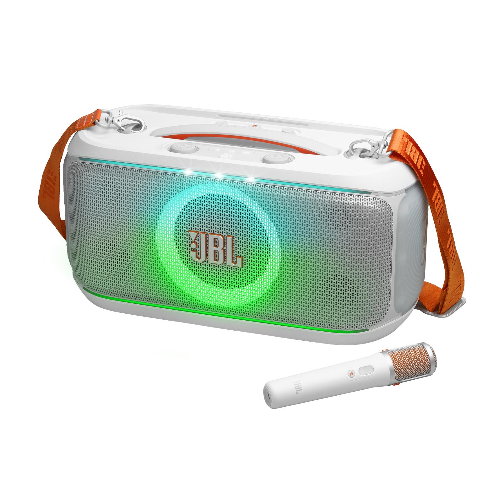 JBL PartyBox On-the-Go 2 Plus, Portable party speaker with real-time AI vocal removal, a wireless mic, powerful JBL Pro Sound, a dynamic lightshow, up to 15 hours of playtime, and a replaceable battery, plus a handle and shoulder strap JBL PartyBox On-the-Go 2 Plus, Portable party speaker with real-time AI vocal removal, a wireless mic, powerful JBL Pro Sound, a dynamic lightshow, up to 15 hours of playtime, and a replaceable battery, plus a handle and shoulder strap