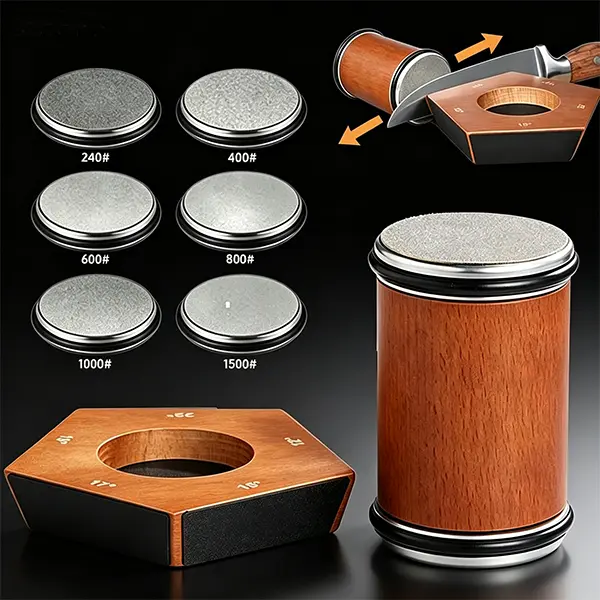 2026 Magnetic Knife Sharpener Kit, Diamond Ceramic Knife Sharpening Set,Rolling Knife Sharpener Set,Kitchen Gadgets Tools,Manual Rolling Knife Sharpener,Kitchen knife Sharpener with Degree Magnetic Angle Gifts