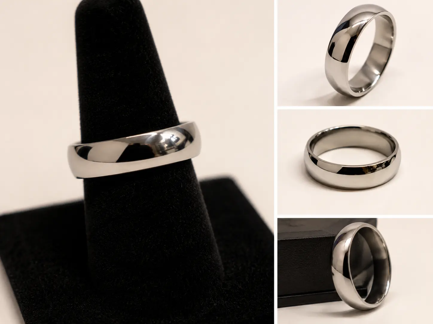 Polished Stainless Steel Ring for Men & Women – Mirror Finish Comfort Fit Wedding Band | Classic Silver Ring