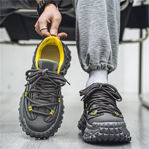 2025 new fashion and casual tire shoes, men's shoes, thick-soled height-increasing shoes,  lace-up travel sports shoes