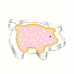 3pcs, Pig Cookie Cutters, Stainless Steel Pastry Cutters, Cute Piggy Biscuit Molds, Baking Tools, Kitchen Accessories