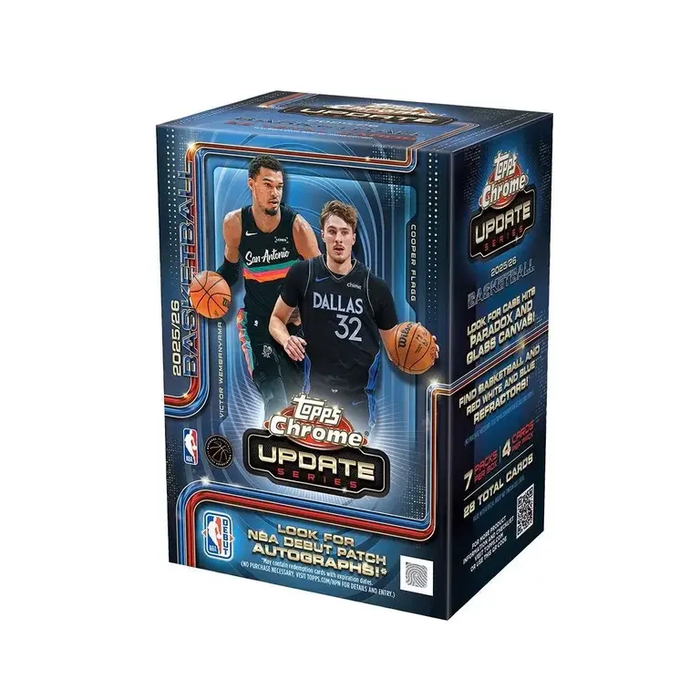 Topps Chrome Update 2026NBA Basketball Trading Cards Box - 7 Packs 4 Autographs - Look for NBA Debut Patch Autographs