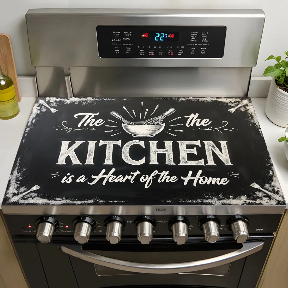 Glass Cooktop Protector, Heat Resistant Non-Slip Linen Stove Cover Mat, Stain Resistant Reusable Cover for Induction & Ceramic Cooktops, Oven & Dish Drying, Kitchen Countertop Decor, 11.8 x 17.7 Inch