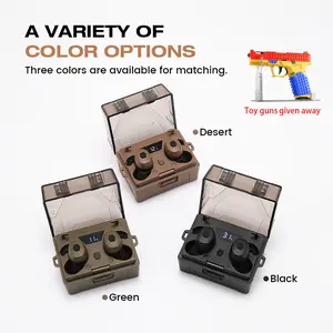 Rechargeable Shooting Ear Plugs with 31dB NRR Noise Reduction & 3 Sound Modes for Tactical Outdoor Use - Desert Tan, OD Green, Matte Black outdoorfun