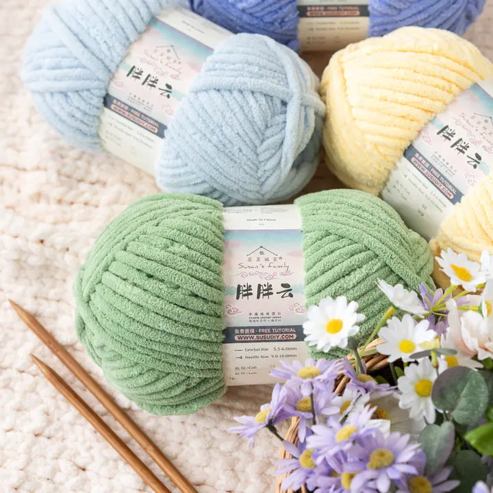 CloudPlus Plush Texture Amigurumi Yarn, 2-Pack Susan's Family 100% Polyester Yarn for Crochet Style, Handmade Knitting & Crafts Projects, Amigurumi Crochet
