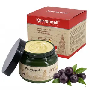 [Mother's Day Gift]Karvannall Professional Double Treatment Hair Mask Collagen & Açai Repair Mask for Brittle Hair - 16.9 fl.oz Deep Conditioning Treatment with Maca & Murumuru Butter for 72-Hour Frizz Control