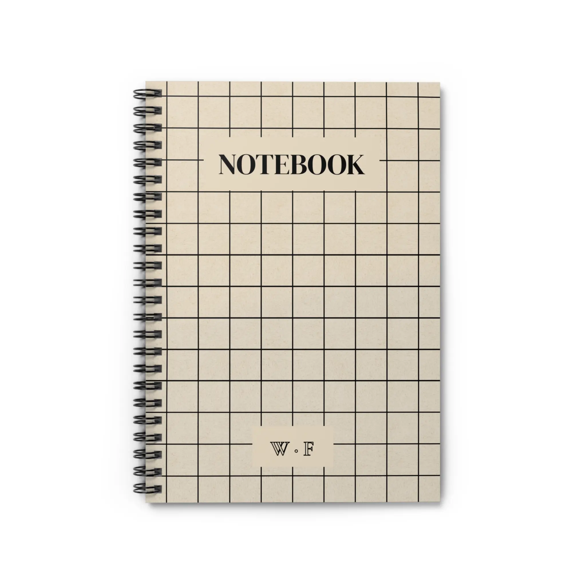 Neutral Grid Spiral Notebook