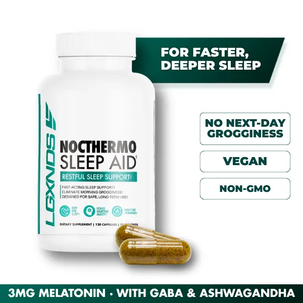 LGXNDS NOCTHERMO Sleep Aid Recovery and Relaxation Support | KSM-66 Ashwagandha Melatonin Magnesium | Sleep Stress and Nervous System Support Formula