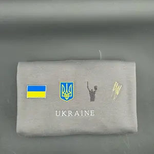Ukraine Embroidered Sweatshirt The Flag, Shield, Mother Ukraine, Wheat Sweater Comfy Crewneck Comfort