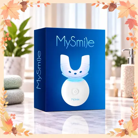 MySmile Replacement LED Light for 5x Teeth Whitening System - Lightweight Battery-Operated Oral Brightening Tool with Batteries, Teeth Whitener, Selfcare Device for Home/Office Use, On-The-Go Whitening, Apply Gel Needs