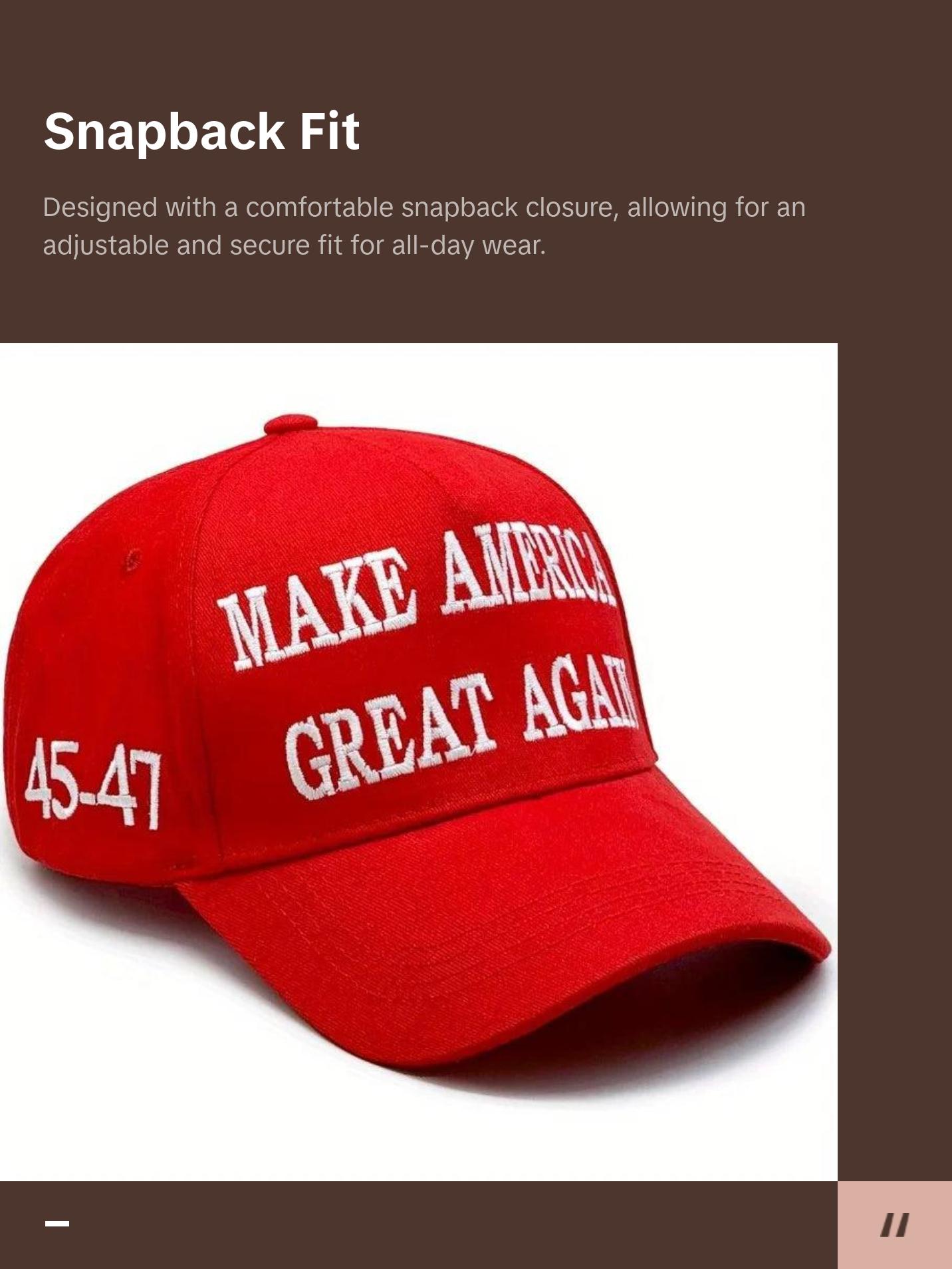 New Donald Trump 2024 Cap USA Baseball Cap MAGA Snapback