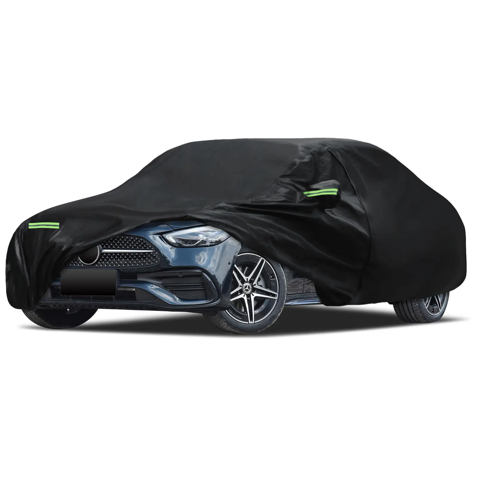 Car Cover Custom Fit for 2008-2025 Mercedes Benz C-Class C300 C350 C400 C450, Migaven Waterproof Full Exterior Cover Sun Rain Protection with Door Zipper Black