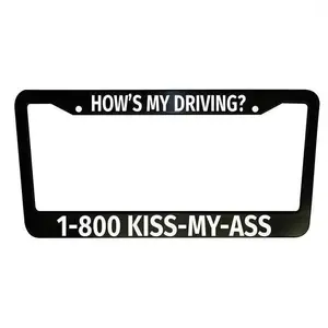 How is My Driving? Funny Black Plastic or Aluminum License Plate Frame Truck Car Van Décor Car Accessories New Car Gifts for Him Her