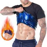 Men's Slim-Fitted Sauna Sweat Shirt - Short-Sleeve Heat-Trapping Athletic Apparel Top, Crewneck Run-to-Gym Male Clothing for Gym Workouts & Daily Casual Use, Athletic Apparel Tops