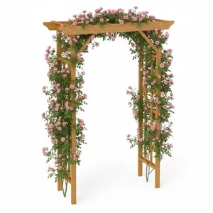 Wooden Arbor, Wedding Arch for Ceremony, Wood Trellis for Plant Climbing, Christmas Decor Pergola for Garden Backyard