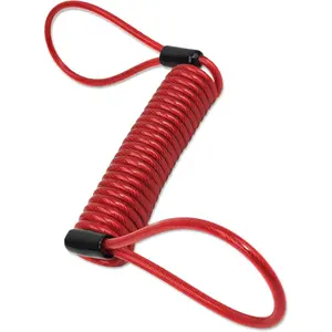 Security Cable Lock, 5FT Self-Coiling Stainless Steel Double Loop Cable, Flexible Anti-Theft Wire for Luggage, Bike, Helmet & Travel Gear (Red)