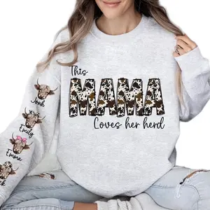 This mama loves her herd custom womens sweatshirt Everyday Womenswear Comfortable Casual Fits Hoodie Oversized sweatshirts women vintage crewnecks