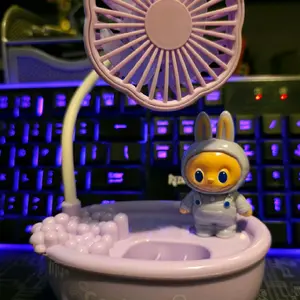Portable 3 in 1 Small Fan Toy Bathtub  - Purple  - Rechargeable
