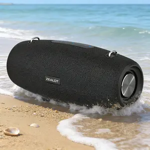 ZEALOT 60W Bluetooth Stereo Speaker with EQ Adjustment, Portable Outdoor Design, IPX6 Waterproof, 144000mAh Playtime, Shoulder Strap, Super Bass, Perfect for Beach, Gym & Birthday Gifts.