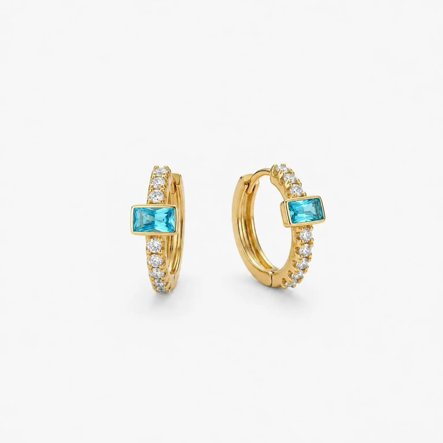 Elegant Turquoise Blue Hoop Earrings