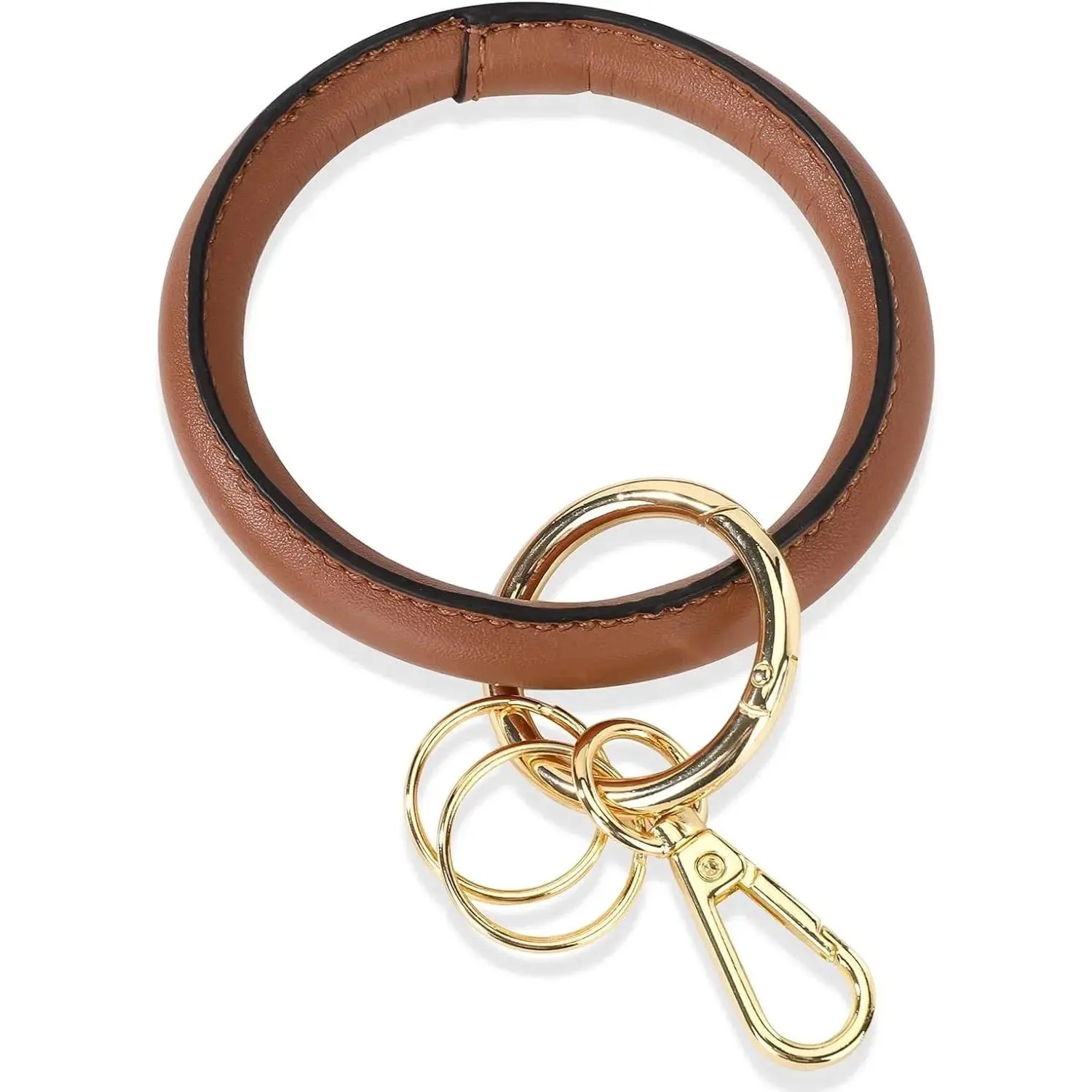 Wristlet Bracelet Keychain PU Leather Key chain Silicone Bangle Key Ring for Women Girls