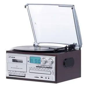 Victor Audio  Victor Cosmopolitan 8-in-1 Turntable Music Center with Bluetooth, USB & Cassette (Espresso)
