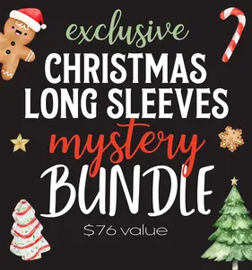 Exclusive Christmas Long Sleeve T-Shirt Mystery Bundle - 2 Comfort Colors Long Sleeve Tees