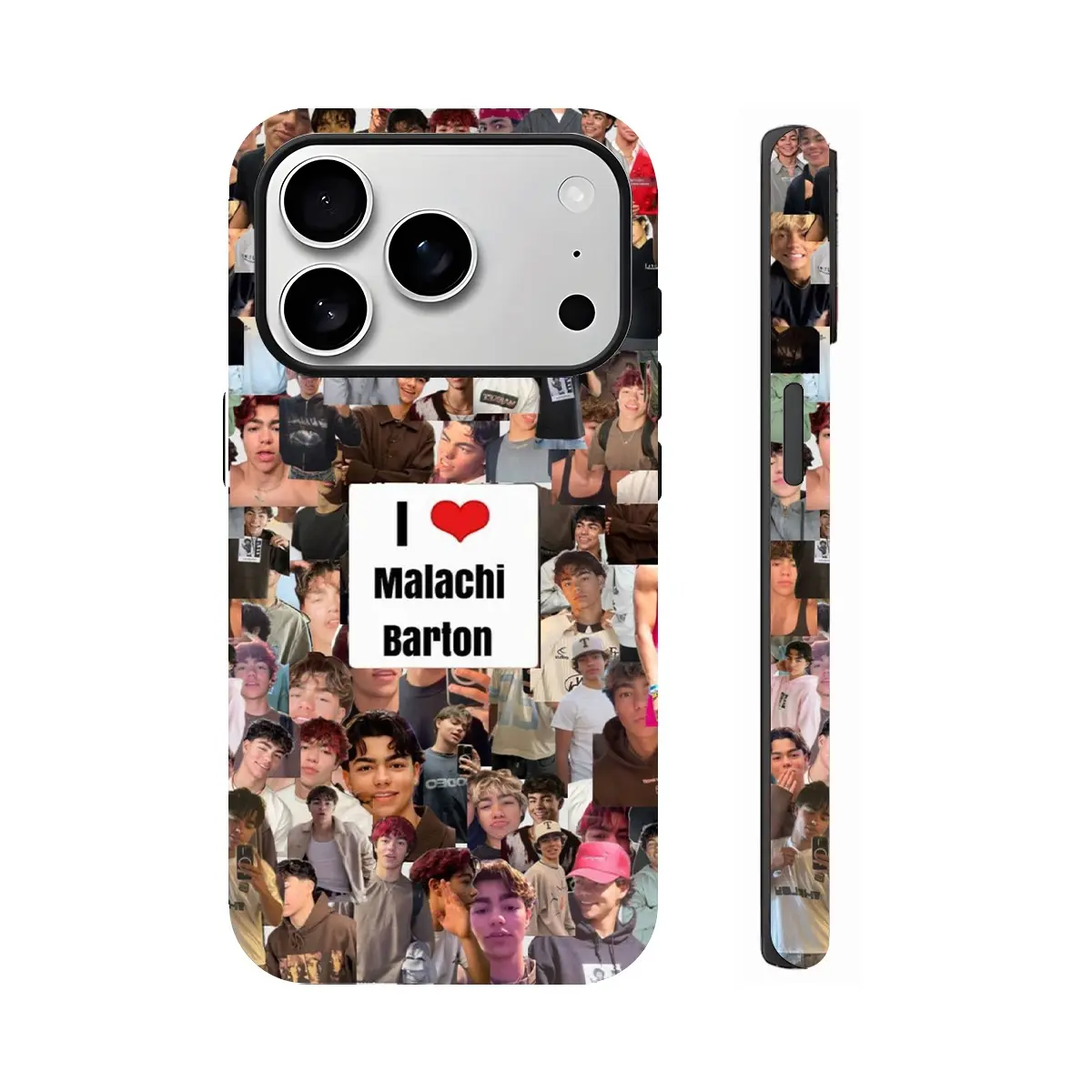 Malachi Barton Fan Collage Personalized Mobile iPhone Case for iPhone 17. PBT+TPU Dual - Layer Shockproof Protective Case, Compatible with iPhone 17/16/15/14/13/12/11 Pro Max/Plus Durable Protection