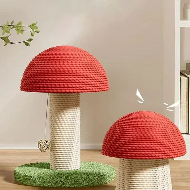 Mushroom Cat Scratching Board | Durable Sisal | Protects Furniture | Fun Climbing Toy for Kittens