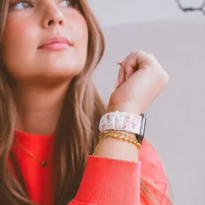 True Love Floral Scrunchie Band for Apple Watch