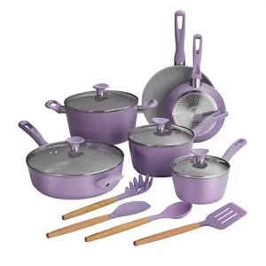 Tramontina 14 Pc Ceramic Induction-Ready Cookware Set, Purple
