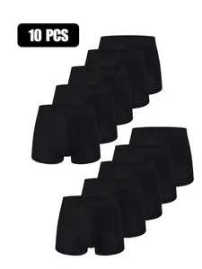 Men's Casual Colorblock Elastic Waist Briefs, 10 Pack Comfortable Fashion Underwear for Daily Wear, Stylish and Comfy Innerwear