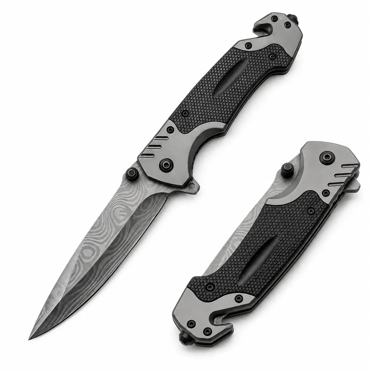 Unisex Foldable Stainless Steel Pocket Knife - 3.5in Blade, Seatbelt Cutter, Glass Breaker, ABS Handle, Compact EDC Gear for Camping, Emergencies, FA18 Fishing Tool, Multi-Function Survival Equipment, Folding Pocket Knives, Outdoor, Adults
