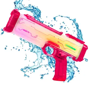 【Summer Must Have】2026 Electric Water launcher , Automatic Squirt with a Long Range of up to 26 Ft, LED Light Large Capacity Waterproof Fully Auto Water Gun，waterproof of summer, outdoor,party,birthday gift,swimming pools