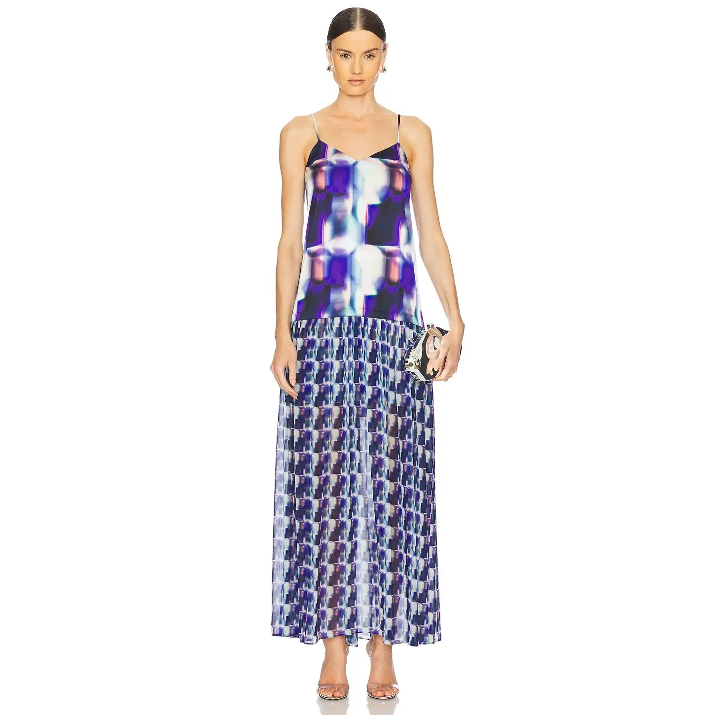 MISA Los Angeles Pauline Dress in Amethyst Geo Mix