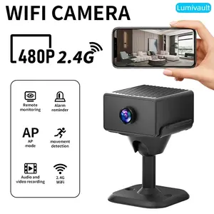 Lumivault Wireless Home Monitoring Security Camera with Adhesive Mount, Battery Powered WiFi Indoor Remote Monitor, Night Vision, Cloud/SD Storage, WiFi Cameras