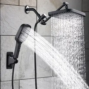 High-pressure Shower Head Combo with Handheld Sprayer, 11-inch Extendable Arm, 11 Adjustable Settings, Includes Bracket & Hose, Bathroom Supplies, High Pressure Showerhead, Shower Water Equipment