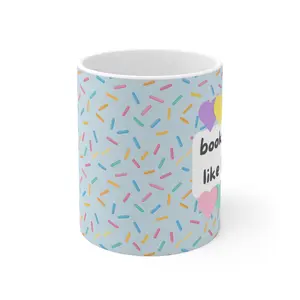 Library Days| Books Feel Like Home| Sprinkles Mug | Pastel Confetti Ceramic Coffee Cup