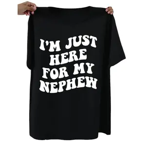 Best Auntie Gift Tee – Oversized Cotton Shirt with Humorous Nephew Print