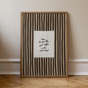 How Do You Like Your Coffee In The Morning Print, Coffee Station Wall Art, Trendy Kitchen Decor Poster (Unframed)
