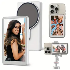 Magnetic Phone Vlog Selfie Monitor Screen Display for Selfie, Live Streaming &Content Creation Compatible for LOS&Android Mobile Phone