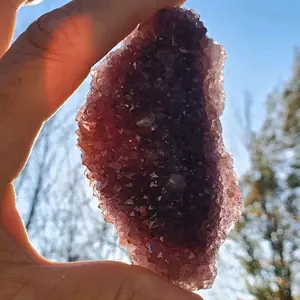Thunder Bay Red Amethyst Druzy Cluster • Natural Canadian Crystal with Hematite Flash • Healing Stone for Courage and Calm • 125 g