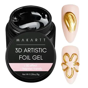 Makartt 3D Nail Foil Glue, 8ml Transfer Gel for Foil Sheets Nail Art Nail Care