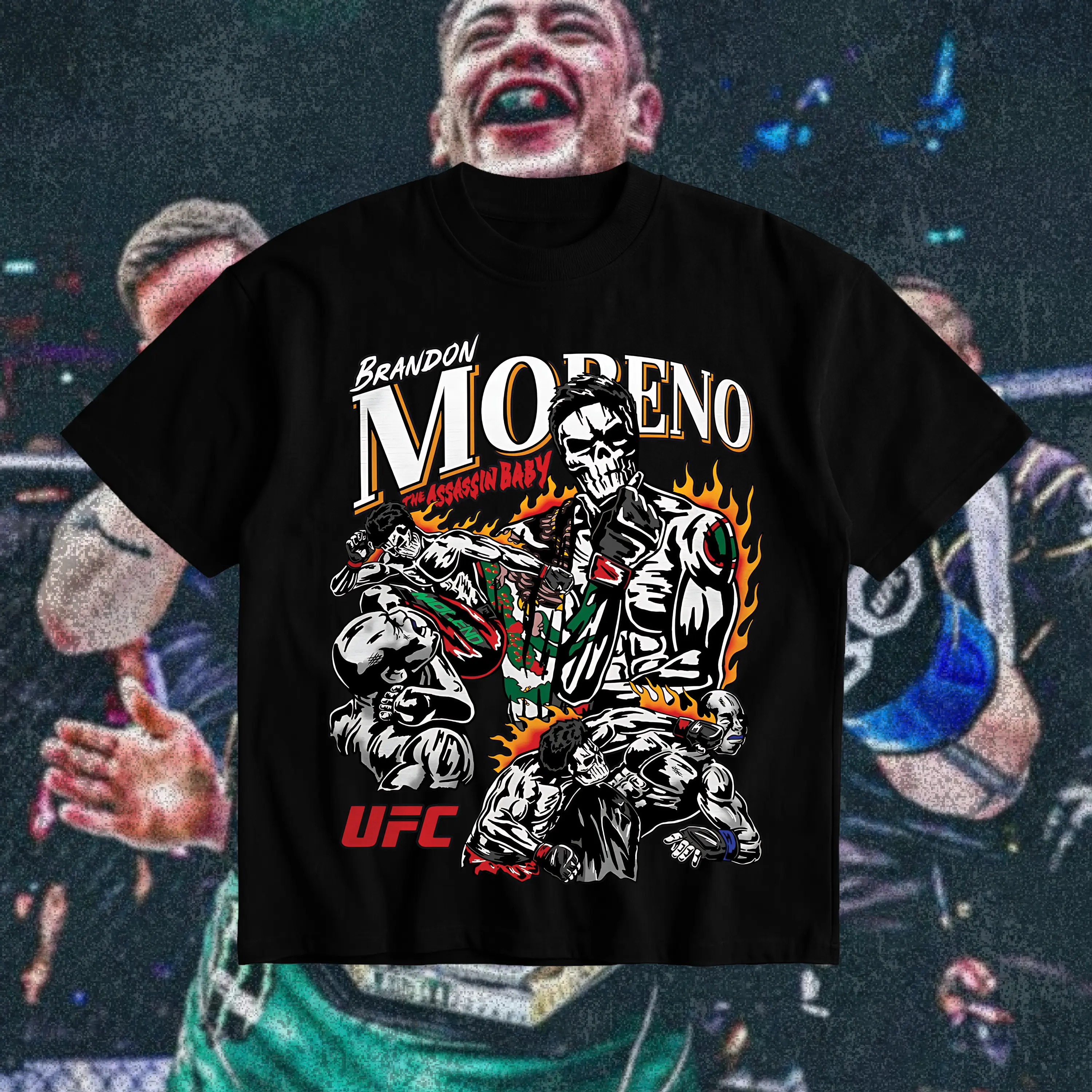 Brandon Moreno The Assassin Baby Heavy Cotton T-Shirt Brandon Moreno Graphic Tee UFC Combat Sports Fan Shirt MMA Fight Night Shirt Gift for Men Women American Made Fightwear - Menswear Classic Soft