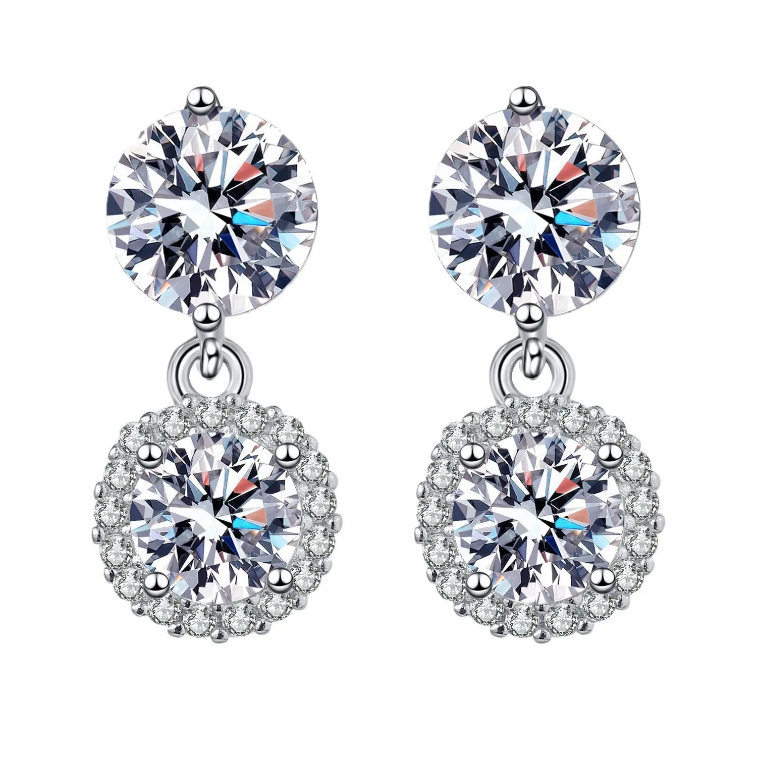 ED44 double drill earrings