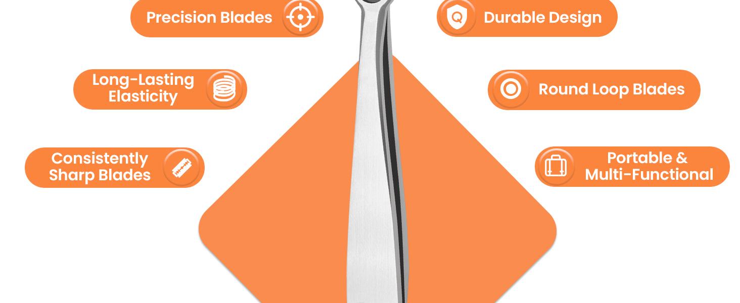 THRAU Nose Hair Trimmer for Men & Women, Stainless Steel Facial Hair Remover for Ear, Eyebrow and Beard, Round tip Trimming Tweezers, Body Grooming Kit THRAU Nose Hair Trimmer for Men & Women, Stainless Steel Facial Hair Remover for Ear, Eyebrow and Beard, Round tip Trimming Tweezers, Body Grooming Kit