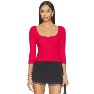 GUIZIO Rocie Sweetheart Cardigan in Red Love