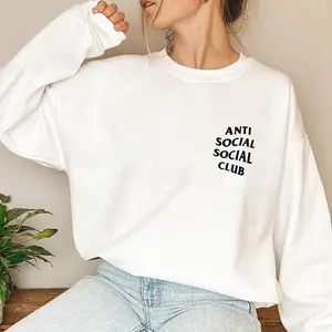 Anti Social Social Club Sweatshirt, Premium Soft Cotton Crewneck Pullover for Men & Women, Trendy Unisex Streetwear, Perfect Gift for Him or Her, Cozy & Stylish